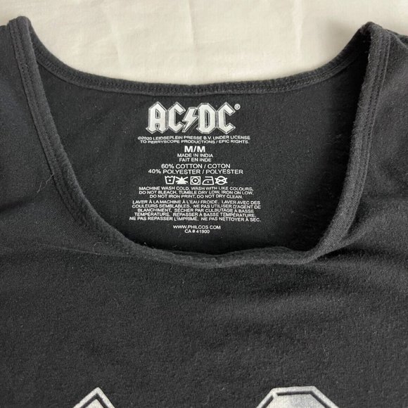 AC/DC Tank Top Women Size M Black Crew Neck Summer USA Tour Graphic Cotton Blend - Picture 7 of 10